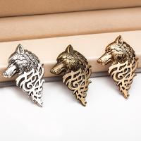 Zinc Alloy Brooches Wolf plated durable & for man nickel lead & cadmium free Sold By PC