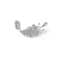 Zinc Alloy Brooches plated for woman & with rhinestone nickel lead & cadmium free 37mm Sold By PC