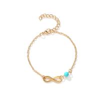 Tibetan Style Anklet, Blue Turquoise, plated, for woman, more colors for choice, nickel, lead & cadmium free, Sold Per 8.66 Inch Strand