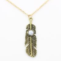 Zinc Alloy Jewelry Necklace with Natural Stone plated for woman nickel lead & cadmium free Sold Per 9.45 Inch Strand