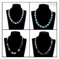 Edelstein Schmuck Halskette, Ellipse, Modeschmuck & für Frau, keine, 14x10x2mm, verkauft per 17.7 ZollInch Strang