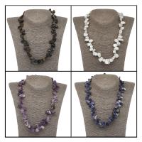 Natural Gemstone Necklace, fashion jewelry & for woman, more colors for choice, 15x6x51mm, Sold Per 17.7 Inch Strand