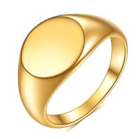 Titanium Steel Finger Ring, Stainless Steel, 18K gold plated, different size for choice & for woman, 12mm, US Ring Size:6-9, Sold By PC