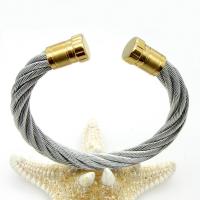 Stainless Steel Cuff Bangle, plated, fashion jewelry & adjustable & for woman, more colors for choice, 60mm, Sold By PC