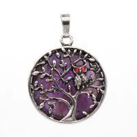 Gemstone Pendant Round plated fashion jewelry & Unisex Sold By PC