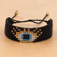 Bracelet de perles de verre, Fil de coton, avec Seedbead, Réglable & bijoux de mode, plus de couleurs à choisir, Vendu par brin
