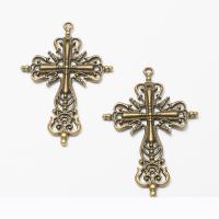 Tibetan Style Cross Pendants, plated, DIY & hollow, more colors for choice, nickel, lead & cadmium free, 42.50x63x4mm, Sold By PC