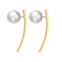 Zinc Alloy Stud Earring with Plastic Pearl plated for woman nickel lead & cadmium free 78mm Sold By Pair