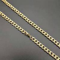 Rostfritt stål Nekclace Chain, Titan Stål, gyllene, 4.40x61mm, Såld Per 4.4-61 mm Strand