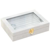 Multifunctional Jewelry Box Velveteen with three-ply board & Glass Rectangle dustproof Sold By PC