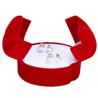 Pana caja para anillos de pareja, Corazón, Rojo, 66x66x50mm, Vendido por UD
