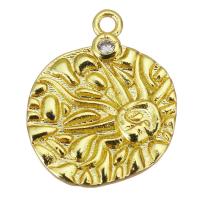 Cubic Zirconia Micro Pave Brass Pendant gold color plated micro pave cubic zirconia Approx 1.5mm Sold By PC