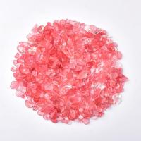 Gemstone Chips, Cherry Quartz, plated, different size for choice & no hole, Sold By Bag