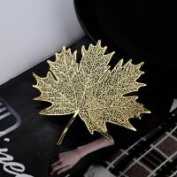 messing bogmærke, Maple Leaf, guldfarve belagt, Bæredygtig, guld, nikkel, bly & cadmium fri, 77x71mm, Solgt af PC
