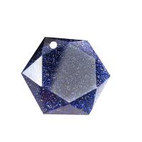 Gemstone Pendants Jewelry, Blue Goldstone, polished, DIY, blue, 28x8mm, Sold By PC