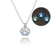 liga de zinco colar, with Night-Light+Stone Night-Light + Stone, joias de moda & luminosa, Mais cores pare escolha, 45CM, vendido por Strand