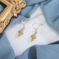 Brass Earring Drop Component plated fashion jewelry & DIY golden nickel lead & cadmium free Sold By PC