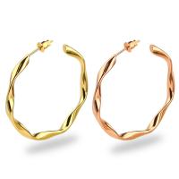 Stainless Steel Hoop Earring plated fashion jewelry 3.6CMX3.8CMX3.1CMX3.5MM Sold By Pair