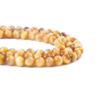 Natural Tiger Eye Beads, Round, polished, DIY & different size for choice, yellow, Sold By Strand
