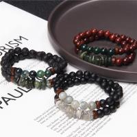 Gemstone Bracelets Natural Stone Round Double Layer & fashion jewelry & Unisex 38CM Sold By Strand