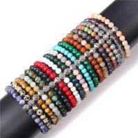 Gemstone Bracelets, Natural Stone, Round, fashion jewelry & Unisex, more colors for choice, 19cm, Sold By Strand
