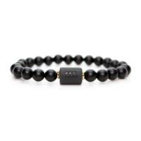 Black Agate Bracelets, Round, fashion jewelry & Unisex, more colors for choice, 8mm/19cm, Sold By Strand
