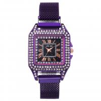 Reloj de Pulsera de Mujeres, aleación de zinc, con Vidrio & diamantes de imitación, chapado, Joyería, más colores para la opción, 30x10mm,14x260mm, Vendido por UD