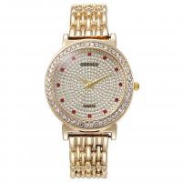 Women Wrist Watch, Tibetan Style, with Cubic Zirconia & Glass, plated, fashion jewelry, more colors for choice, 36x8mm,16x220mm, Sold By PC
