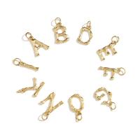 Bijoux pendentifs en acier inoxydable , Lettre d’alphabet, Placage, durable & DIY, Or, 12x5mm, Vendu par PC