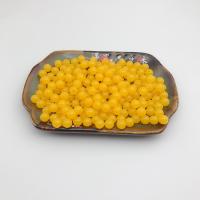 Volltonfarbe Acryl Perlen, rund, poliert, DIY & verschiedene Größen vorhanden, gelb, verkauft von Tasche