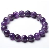 Amethyst Bracelet, Round, fashion jewelry & Unisex & different size for choice, purple, 19CM, Sold By Strand