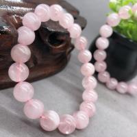 Quartz Bracelets Rose Quartz Round fashion jewelry & DIY & Unisex pink 19CM Sold By Strand