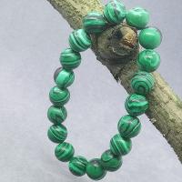Gemstone Bracelets, Malachite, Round, fashion jewelry & different size for choice, green, 19CM, Sold By Strand