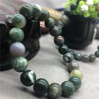 Indian Agate Bracelets Round fashion jewelry & Unisex green 19CM Sold By Strand