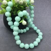 Gemstone Bracelets Blue Chalcedony Round fashion jewelry & DIY blue 19CM Sold By Strand