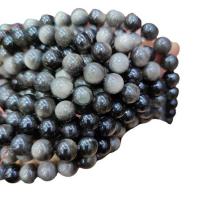 Silver+Obsidian Perle, rund, poliert, DIY & verschiedene Größen vorhanden, verkauft von Strang