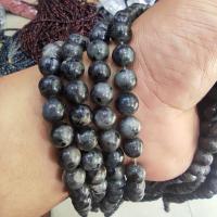Natural Labradorite Beads, Round, polished, DIY & different size for choice, black, Sold By Strand