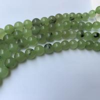 Natural Prehnite Beads Round DIY green Sold By Strand