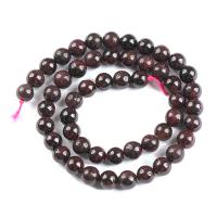 Natürlicher Granat Perlen, rund, poliert, DIY & verschiedene Größen vorhanden, rot, verkauft von Strang