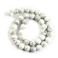 Gemstone Jewelry Beads, Howlite, Round, polished, DIY & different size for choice, white, Sold By Strand