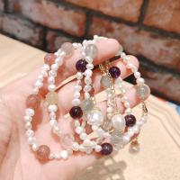 Bracelet en perles de culture d'eau douce, laiton, avec perle d'eau douce cultivée, bijoux de mode, plus de couleurs à choisir, 19cm, Vendu par brin