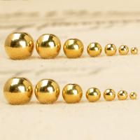 Perles bijoux en laiton, Rond, Placage de couleur d'or, doré, protéger l'environnement, sans nickel, plomb et cadmium, Vendu par PC