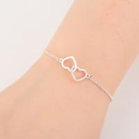 Stainless Steel Jewelry Bracelet Heart plated fashion jewelry & for woman Sold By Strand