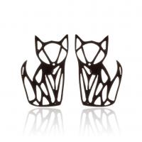 Stainless Steel Stud Earrings Fox plated fashion jewelry & for woman & hollow Sold By Pair