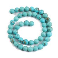 Türkis Perlen, Synthetisches Blau Türkis, rund, poliert, DIY & verschiedene Größen vorhanden, Türkisblau, verkauft von Strang