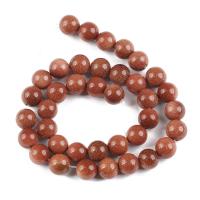 Goldstein Perlen, Goldsand, rund, poliert, DIY & verschiedene Größen vorhanden, Henna Rot, verkauft von Strang
