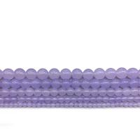 фиолетовый халцедон Бусины, Круглая, полированный, DIY & разный размер для выбора, фиолетовый, продается Strand