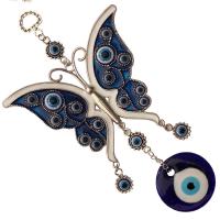Hängande smycken, Zink Alloy, med Lampwork, emalj, blå, 230mm, Säljs av PC