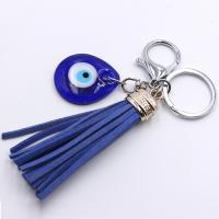 Tibetan Style Key Clasp, with Lampwork, Evil Eye, blue, 160mm, Sold By PC