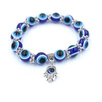 Evil Eye Jewelry Bracelet, Resin, with Tibetan Style, for woman, more colors for choice, 10mm, Sold Per Approx 7.87 Inch Strand